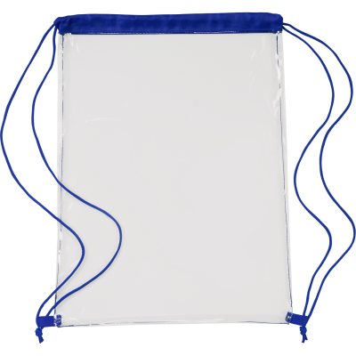 CLEAR TRANSPARENT DRAWSTRING BAG in Cobalt Blue