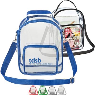 CLEAR TRANSPARENT PVC CROSSBODY BAG STADIUM APPROVED SHOULDER SPORTS PACK