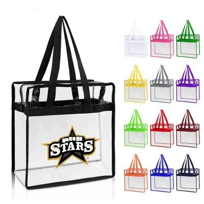 CLEAR TRANSPARENT PVC TOTE BAG REUSABLE & DURABLE