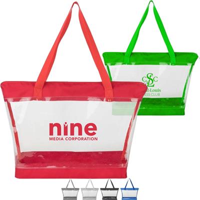 CLEAR TRANSPARENT PVC TRANSPARENT SHOULDER TOTE BAG