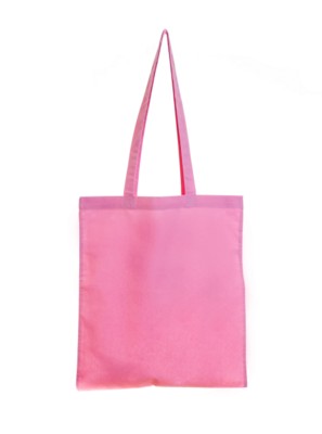 COLOUR 4OZ COTTON SHOPPER with Long Handles in Light Pink