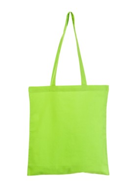 COLOUR 4OZ COTTON SHOPPER with Long Handles in Pale Green