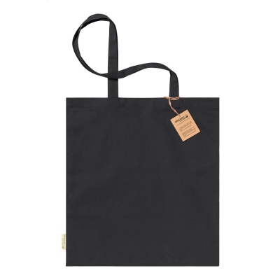COTTON SHOPPER TOTE BAG in Black