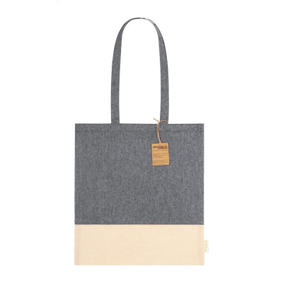 COTTON SHOPPER TOTE BAG in Black
