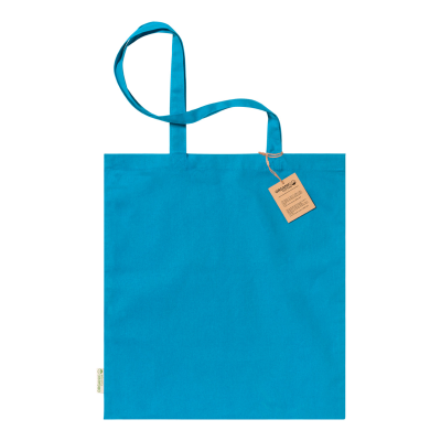 COTTON SHOPPER TOTE BAG in Light Blue