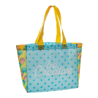 CUSTOM NON-WOVEN SHOPPER TOTE BAG in White
