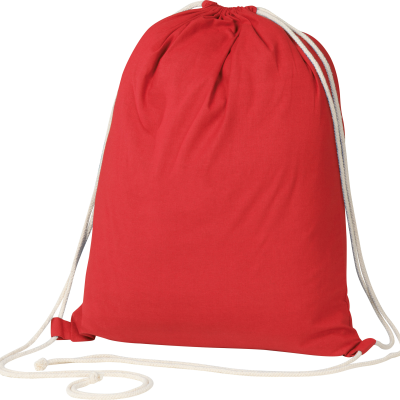 ECO TEX STANDARD 100 CERTIFIED GYMBAG FROM COTTON (140G & M) in Red 