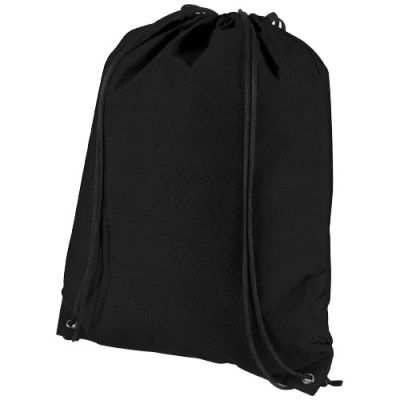 EVERGREEN NON-WOVEN DRAWSTRING BACKPACK RUCKSACK 5L in Solid Black