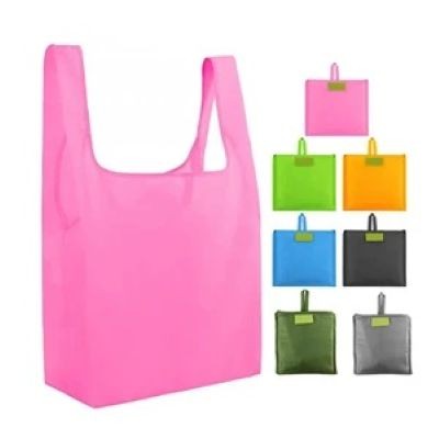 FOLDING LARGE CAPACITY ECO-FRIENDLY PORTABLE SHOPPER TOTE BAG PRINTED LOGO