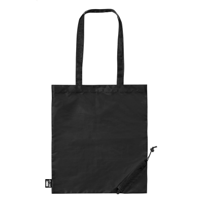FOLDING RPET SHOPPER TOTE BAG in Black