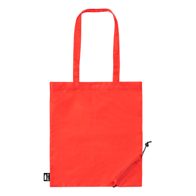 FOLDING RPET SHOPPER TOTE BAG in Red