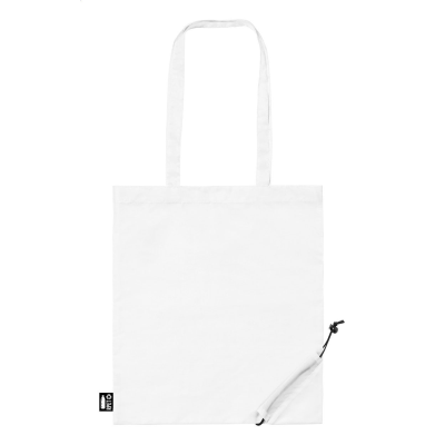 FOLDING RPET SHOPPER TOTE BAG in White