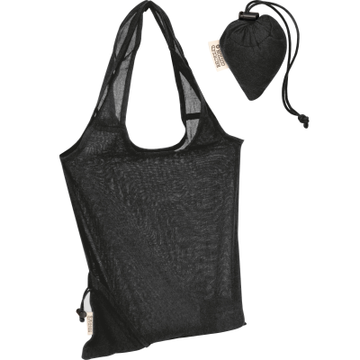 FOLDING SHOPPER TOTE BAG in Black 