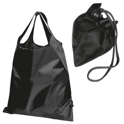 FOLDING SHOPPER TOTE BAG in Black 