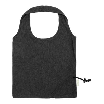 FOLDING SHOPPER TOTE BAG in Black