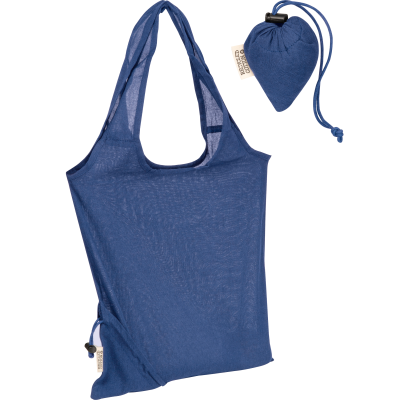 FOLDING SHOPPER TOTE BAG in Blue 