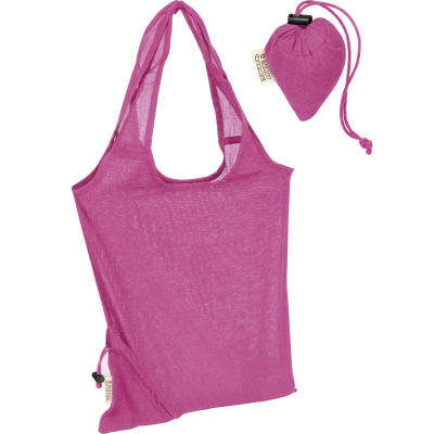 FOLDING SHOPPER TOTE BAG in Pink 