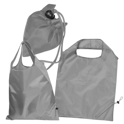 FOLDING SHOPPER TOTE BAG in Silver Grey 