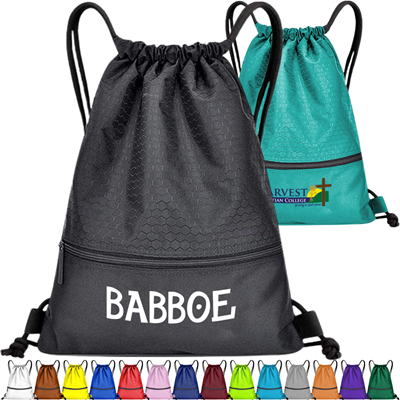 FOOTBALL SHAPE FABRIC LARGE DRAWSTRING with Zipper