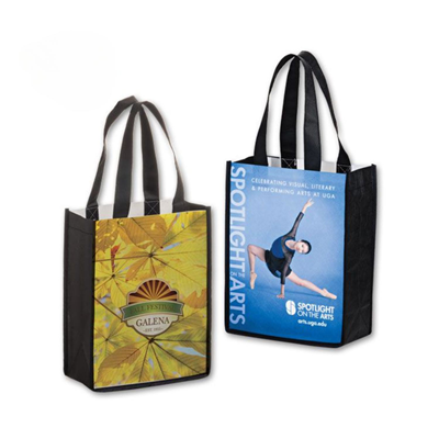 FULL COLOR SUBLIMATED PET NON-WOVEN TOTE BAG with Gusset - 2 Sided (8 Inch x 10 Inch x 4 Inch)