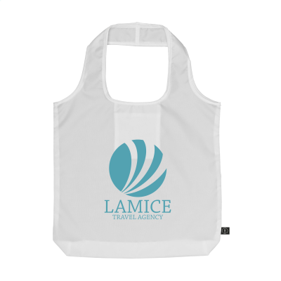 GRS RPET SHOPPER FOLDING SHOPPER TOTE BAG in White