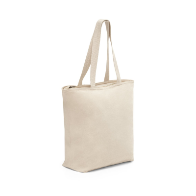 HACKNEY 100% COTTON BAG with Zipper in Light Natural - PROMOTIONAL CORPORATE GIFT