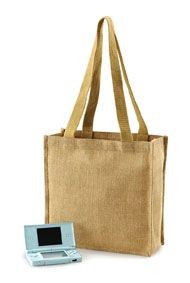 JUTE COMPACT SHOPPER TOTE BAG