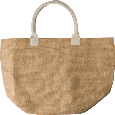 JUTE SHOPPER TOTE BAG in Beige
