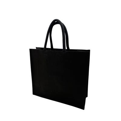 KIBOKO BLACK 100% CANVAS LAMINATED ECO SHOPPER 10OZ BAG