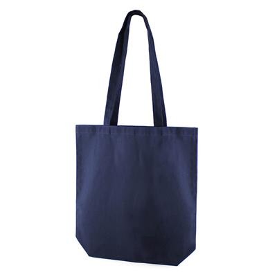 KINDI NAVY 100% CANVAS ECO SHOPPER 10OZ TOTE BAG with Long Handles