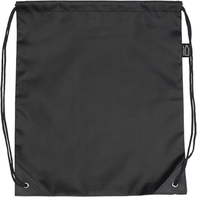 KINGSGATE ECO RECYCLED DRAWSTRING BAG in Black