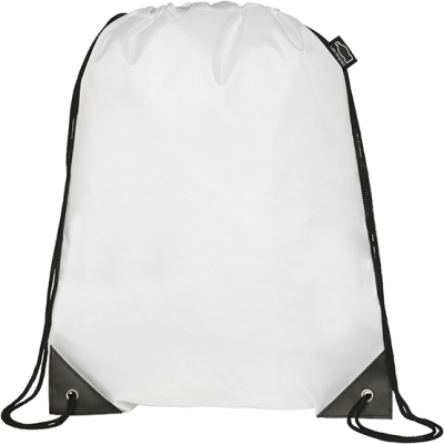 KINGSGATE ECO RECYCLED DRAWSTRING BAG in White