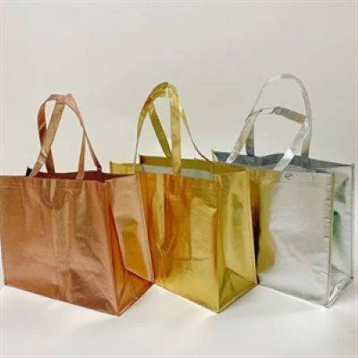 LAMINATED METALLIC TOTE BAG