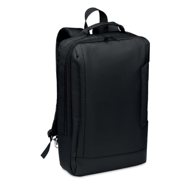 LAPTOP BACKPACK RUCKSACK in 300D RPET in Black