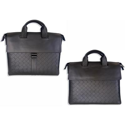 LAPTOP BAG in Faux Leather with Woven Design