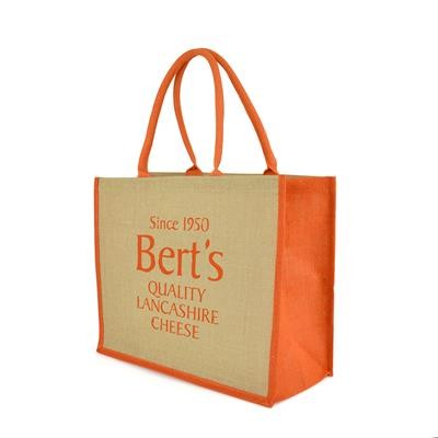 LARGE COLOUR TRIM HALTON SHOPPER in Amber