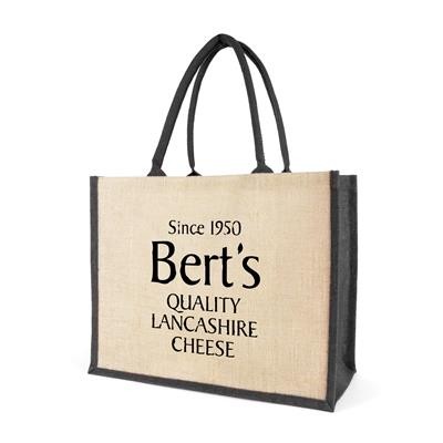 LARGE COLOUR TRIM HALTON SHOPPER in Black