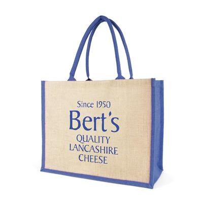 LARGE COLOUR TRIM HALTON SHOPPER in Blue