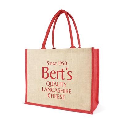 LARGE COLOUR TRIM HALTON SHOPPER in Red
