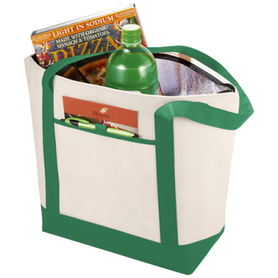 LIGHTHOUSE NON-WOVEN COOLER TOTE 21L in Natural & Green