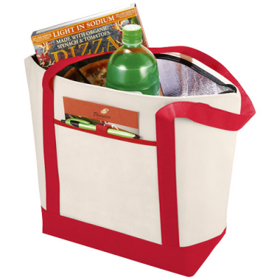 LIGHTHOUSE NON-WOVEN COOLER TOTE 21L in Natural & Red