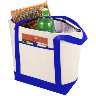 LIGHTHOUSE NON-WOVEN COOLER TOTE 21L in Natural & Royal Blue