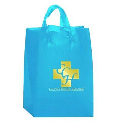 LOGO HERCULES FROSTED COLOUR PLASTIC BAGS - PROMOTIONAL CORPORATE GIFT
