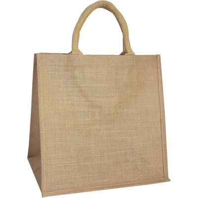 MAJESTIC LARGE SIZE JUTE SHOPPER TOTE BAG in Natural Sustainable Jute
