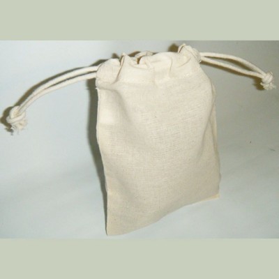 MEDIUM 100% COTTON DRAWSTRING 5OZ POUCH with Cotton Tape Drawstring