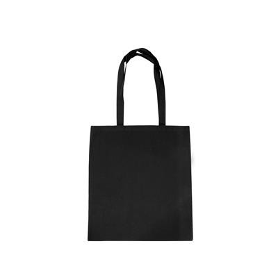 MONDO BLACK 100% COTTON ECO SHOPPER 5OZ TOTE BAG with Long Handles