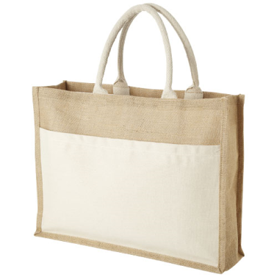 MUMBAY COTTON POCKET JUTE TOTE BAG 18L