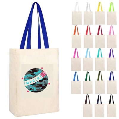 NATURAL COTTON CANVAS GROCERY TOTE BAG