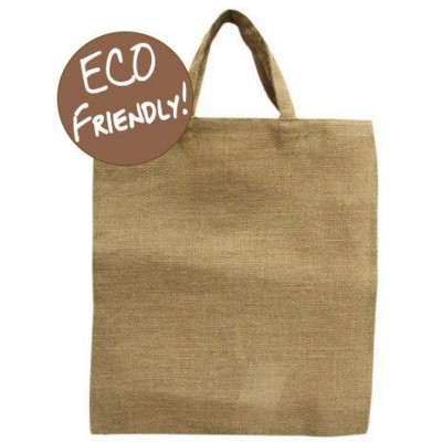 NATURAL JUTE SUSTAINABLE FULLY BIODEGRADABLE ECO SHOPPER TOTE BAG
