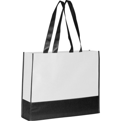 NON-WOVEN SHOPPER TOTE BAG in White 